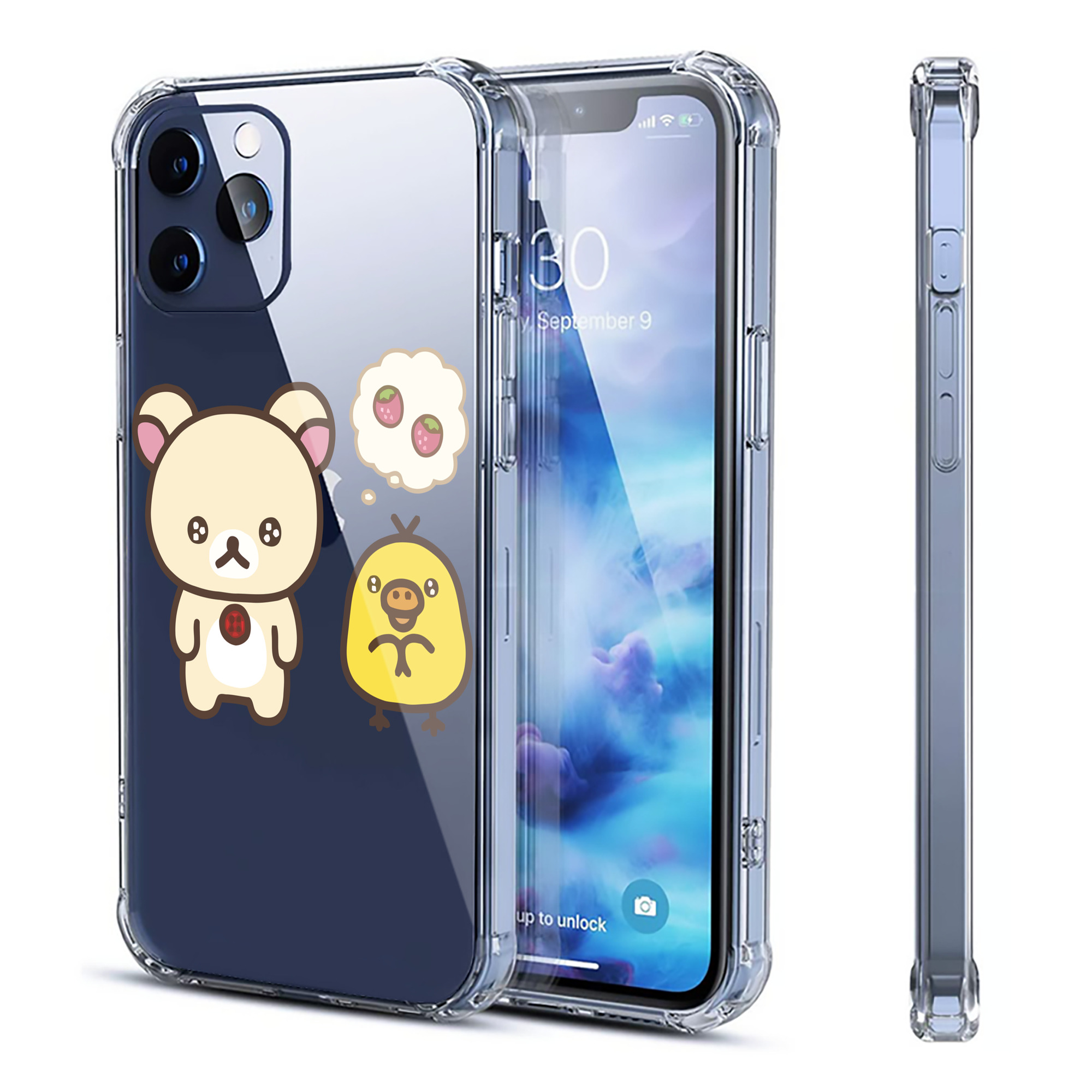 （画像用） リラックマ リラックマ キイロイトリ Rilakkuma Korilakkuma Kiiroitori 【iPhone 12シリーズ対応】透明スマホケース（クリアソフトケース）